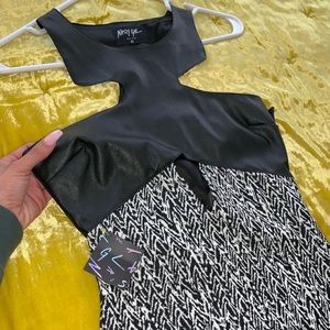 Black and White Leather Dress